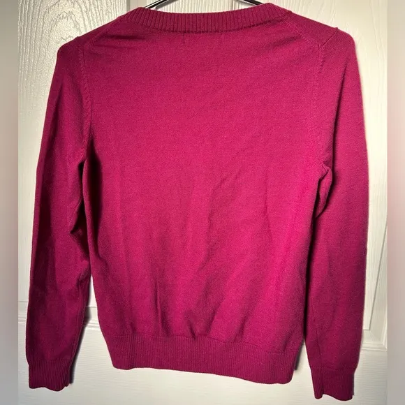 Banana Republic Magenta Button Up Wool Cardigan Size Small
