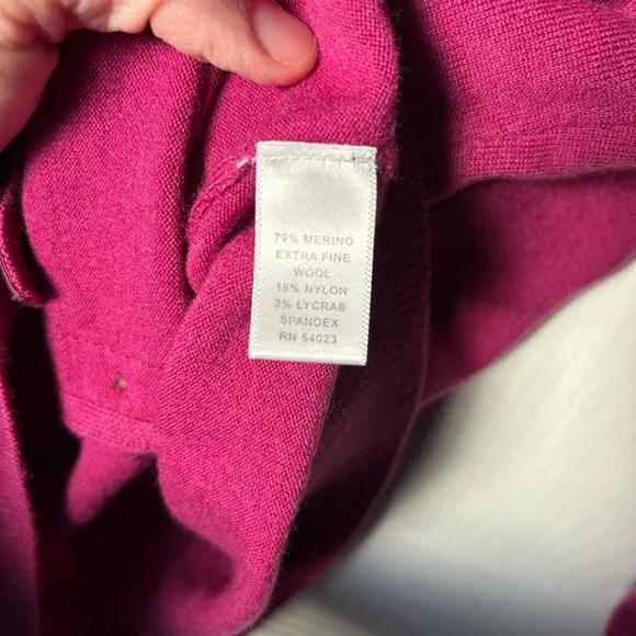 Banana Republic Magenta Button Up Wool Cardigan Size Small