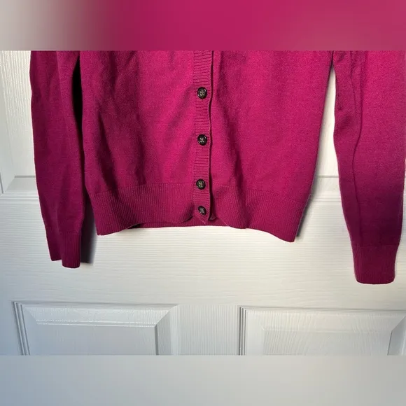 Banana Republic Magenta Button Up Wool Cardigan Size Small