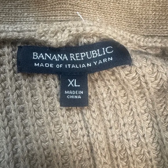 Banana Republic Women's Camel Wool Cashmere Blend Faux-Fur Collar Poncho XL