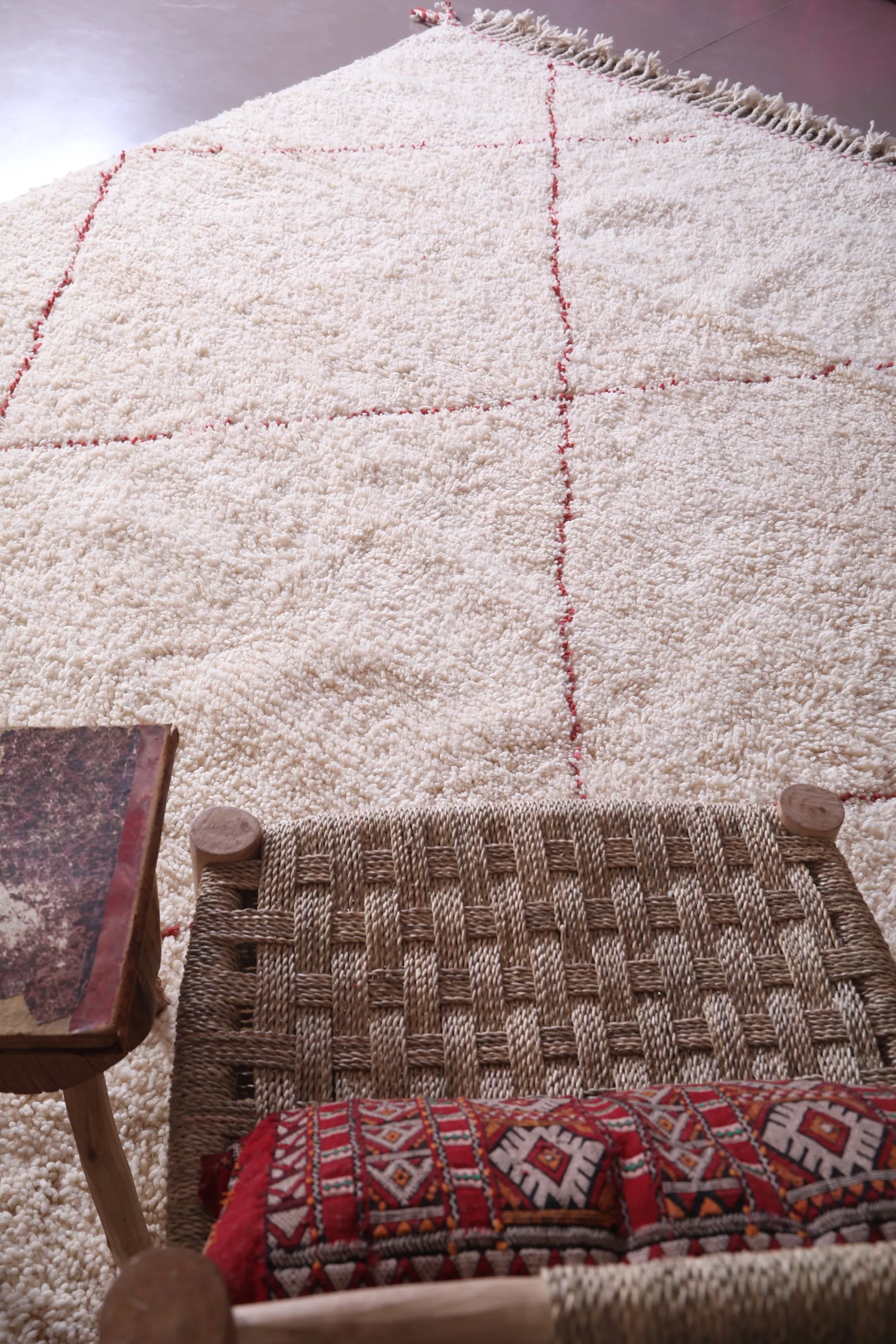 Beige Beni Ourain Rug - Moroccan Area carpet - Custom Rug