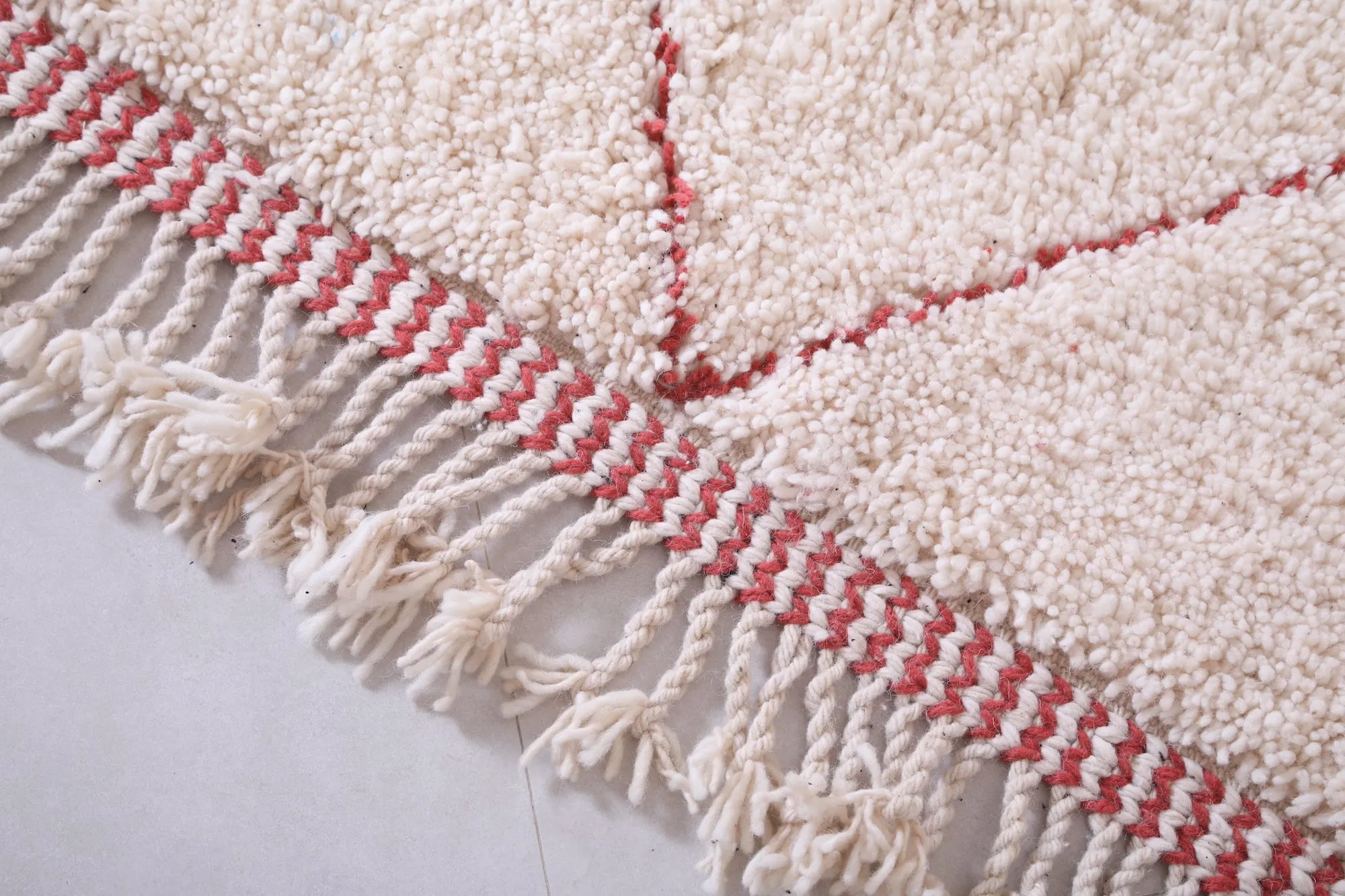 Beige Beni Ourain Rug - Moroccan Area carpet - Custom Rug