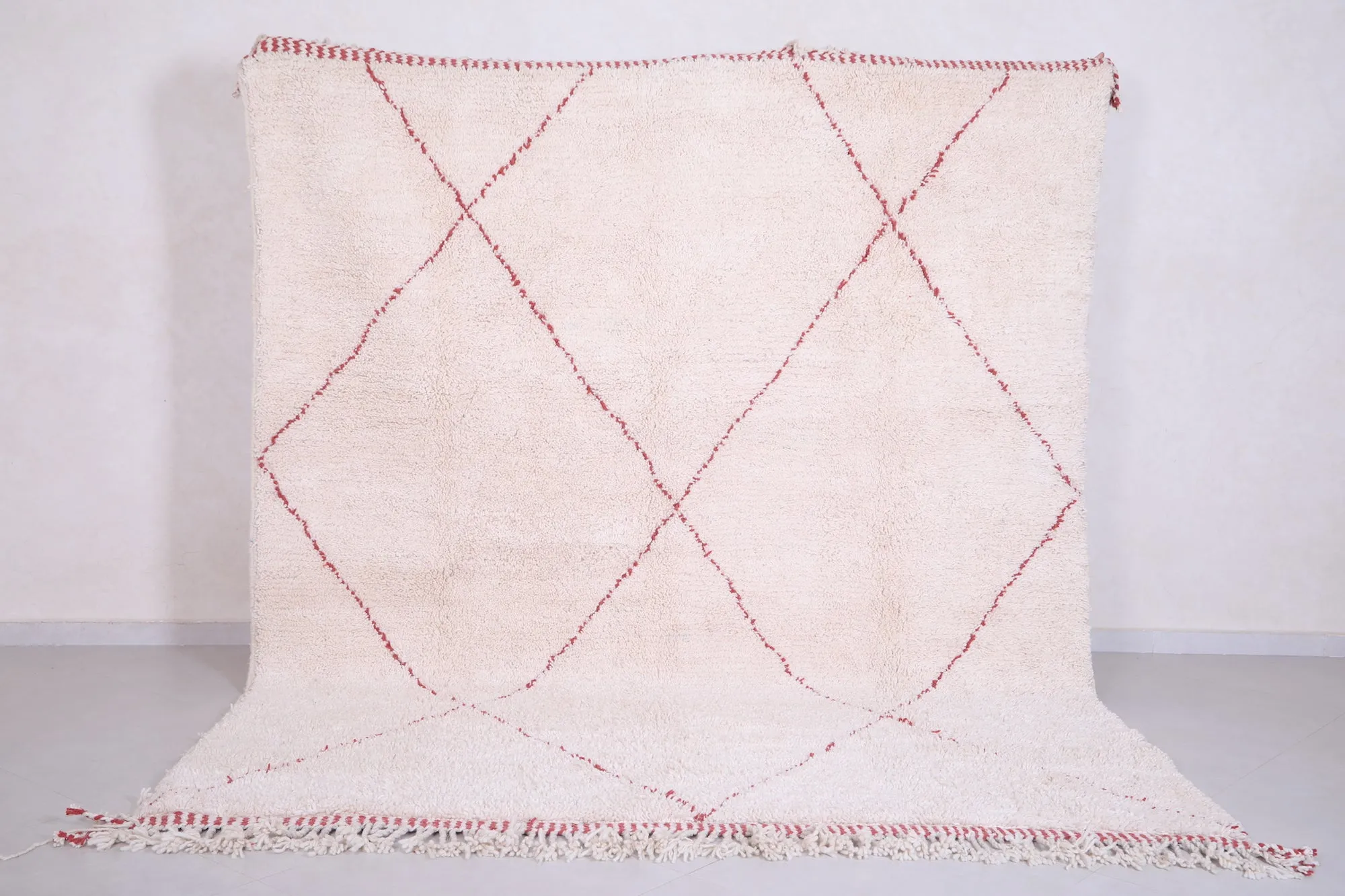 Beige Beni Ourain Rug - Moroccan Area carpet - Custom Rug