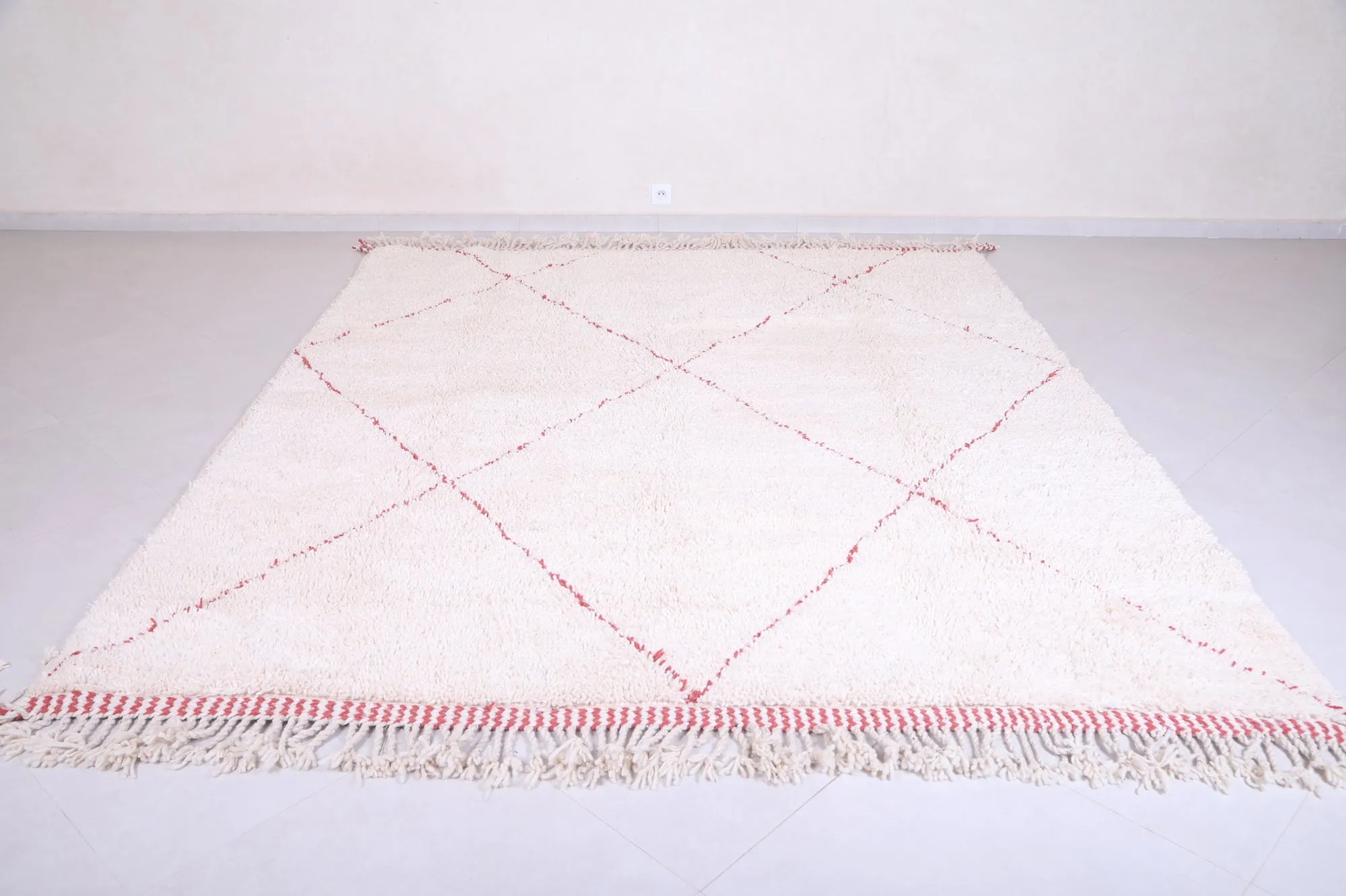 Beige Beni Ourain Rug - Moroccan Area carpet - Custom Rug