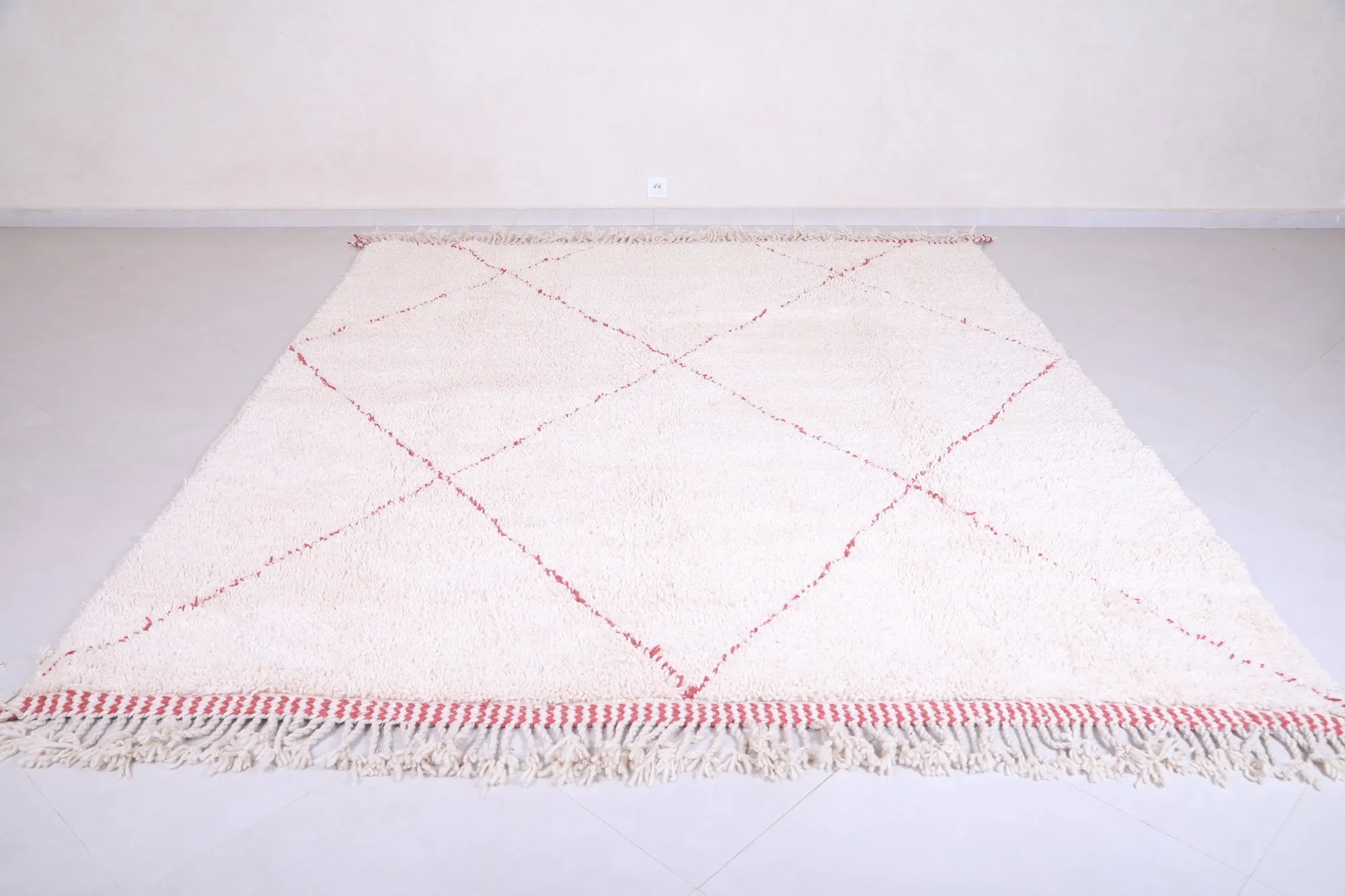 Beige Beni Ourain Rug - Moroccan Area carpet - Custom Rug