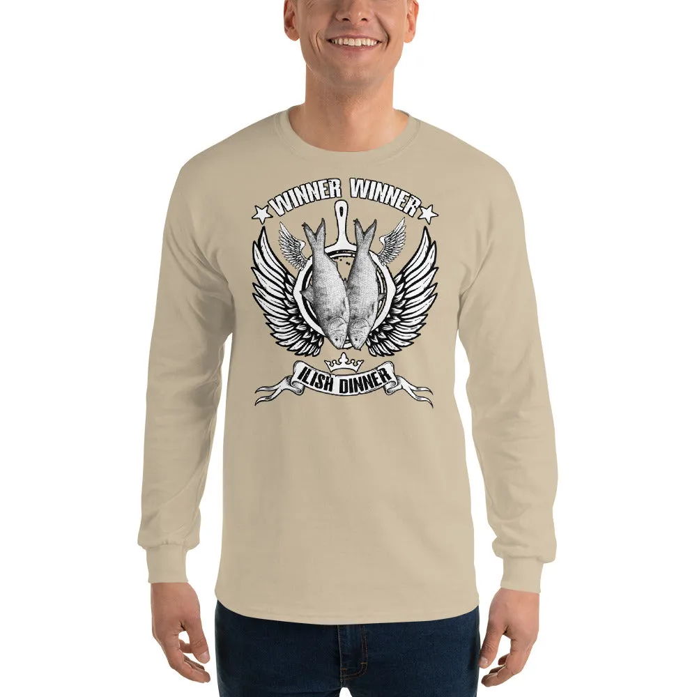Bengali Ultra Cotton Long Sleeve T-Shirt - Winner Winner Ilish Dinner