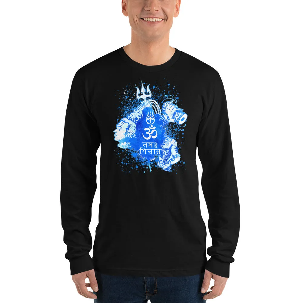 Bengali Unisex Fine Jersey Long Sleeve T-Shirt - Om Namah Shivay-03