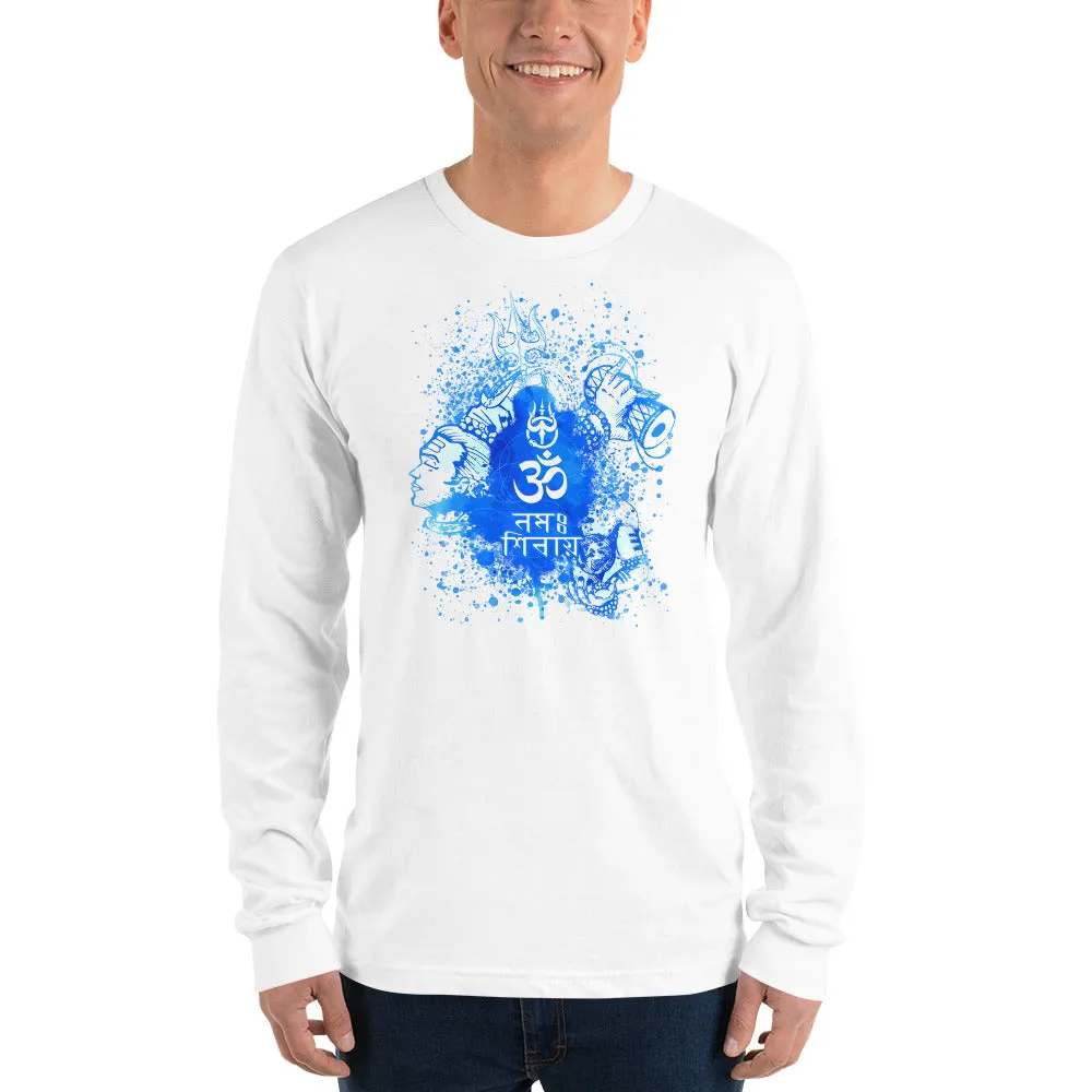Bengali Unisex Fine Jersey Long Sleeve T-Shirt - Om Namah Shivay-03