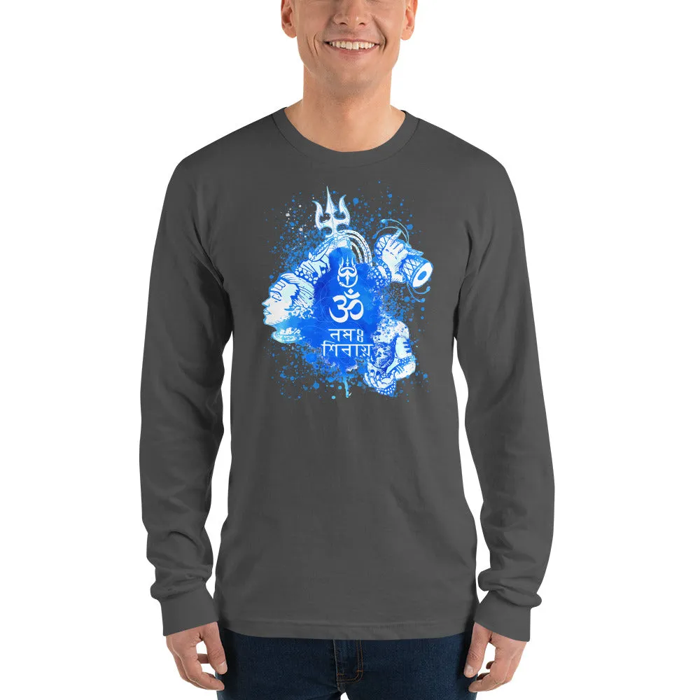 Bengali Unisex Fine Jersey Long Sleeve T-Shirt - Om Namah Shivay-03