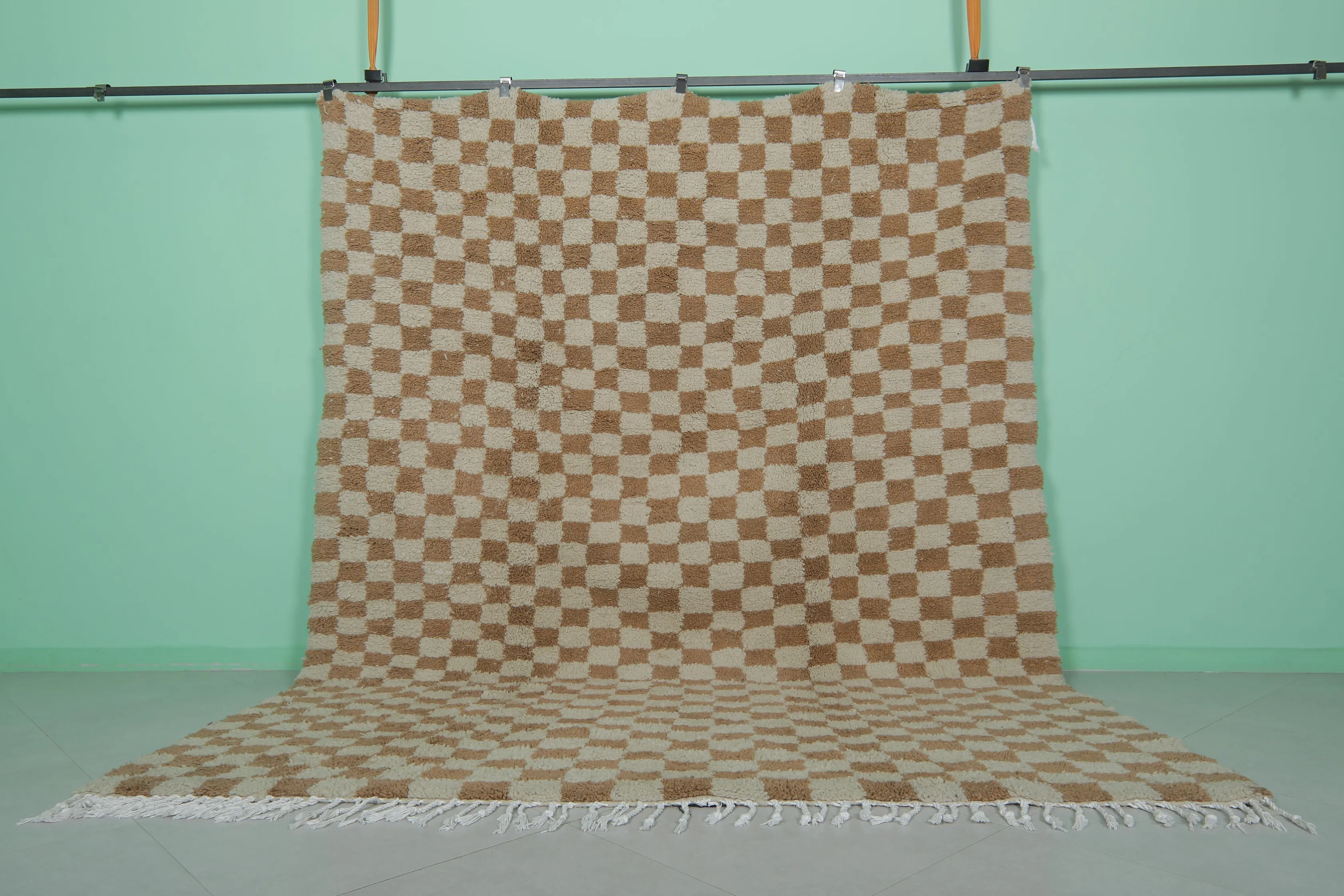 Beni Ourain Checkered Rug - 8.1 x 10.5 Feet | Moroccan Elegance