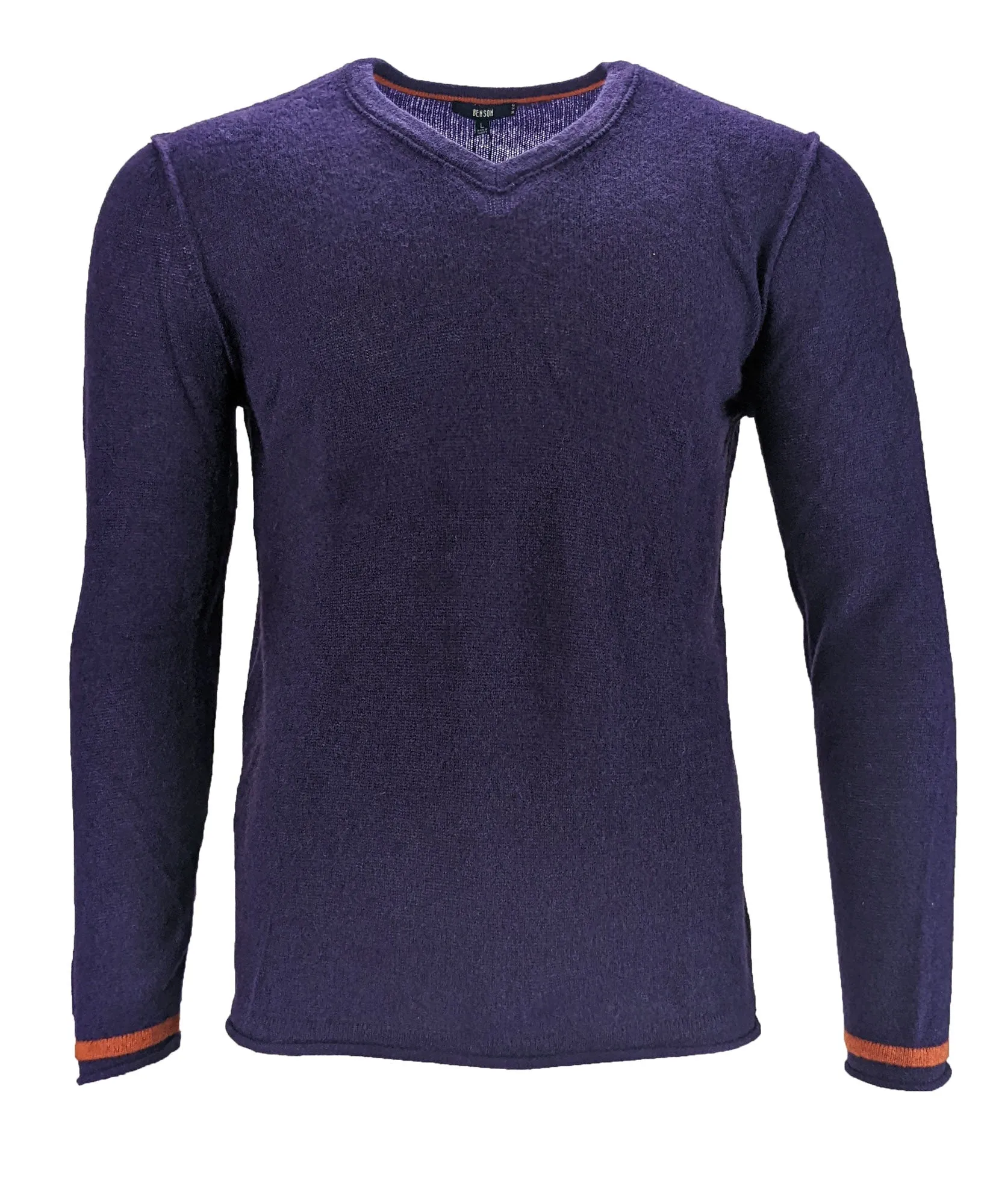 Benson Men's Nightshade Cashmere Wool V-Neck Sweater CSW02N Size Large NWT