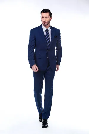 Bespoke Solid Navy Blue Mens Suits for Formal