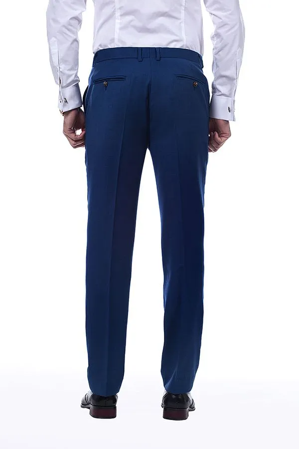 Bespoke Solid Navy Blue Mens Suits for Formal