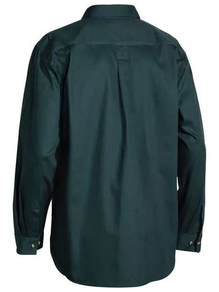 Bisley Closed Front Cotton Drill Shirt - Long Sleeve - Bottle