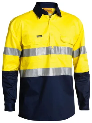 Bisley Hi-Vis Cool Lightweight Closed Front 3M Shirt - Long Sleeve