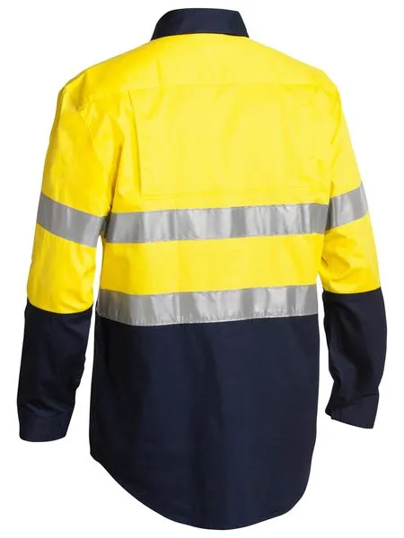 Bisley Hi-Vis Cool Lightweight Closed Front 3M Shirt - Long Sleeve