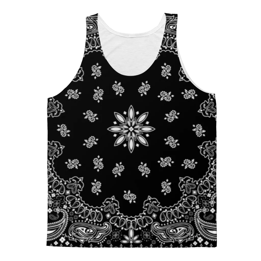 Black Classic Bandana Adult Tank Top