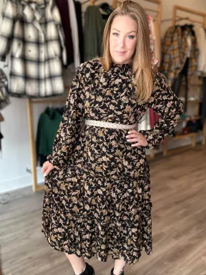 Black Paisley Printed Dress
