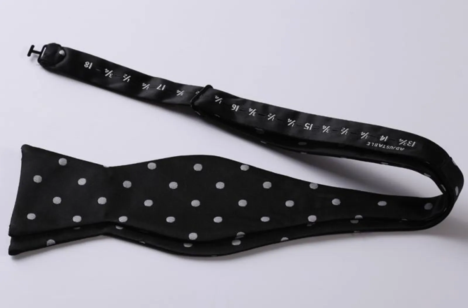 Black Polka Dot Mens Silk Self tie Bow Tie with Pocket Squares Set