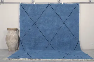 Blue Moroccan rug Beni ourain - Handmade Custom rug
