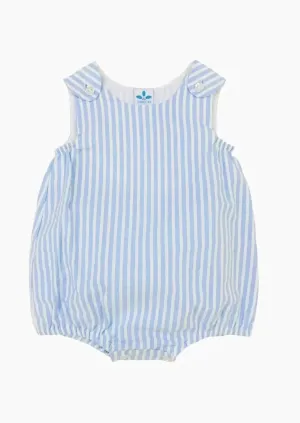 Blue Striped Sleeveless Romper