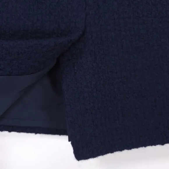Boden WOOL Blend Pencil Skirt Navy Back Slit Lined Zipper Office Career Size 10R