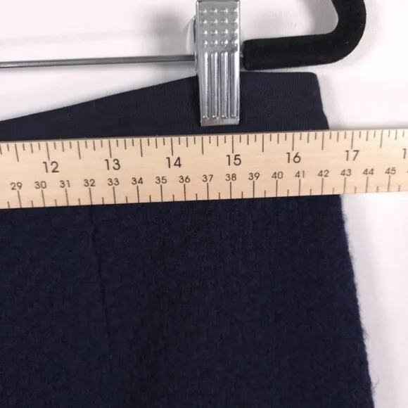 Boden WOOL Blend Pencil Skirt Navy Back Slit Lined Zipper Office Career Size 10R