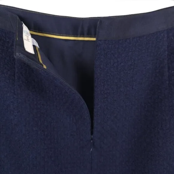 Boden WOOL Blend Pencil Skirt Navy Back Slit Lined Zipper Office Career Size 10R