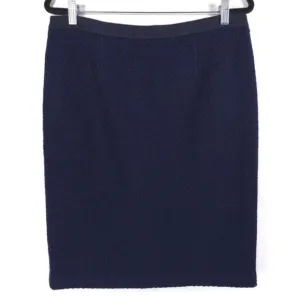 Boden WOOL Blend Pencil Skirt Navy Back Slit Lined Zipper Office Career Size 10R