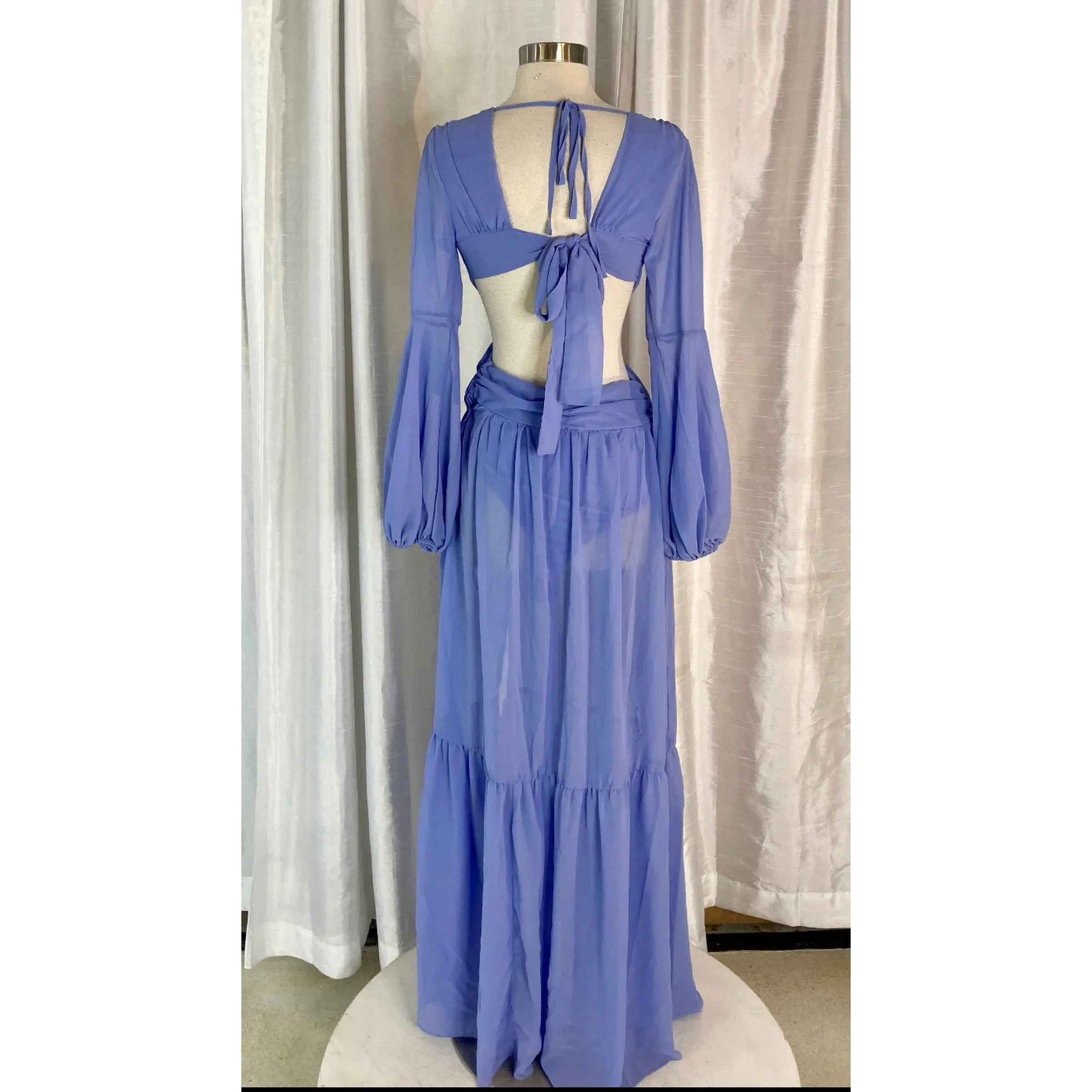 Boutique Long Blue Fitted Sundress NWT (Multiple Sizes Available)