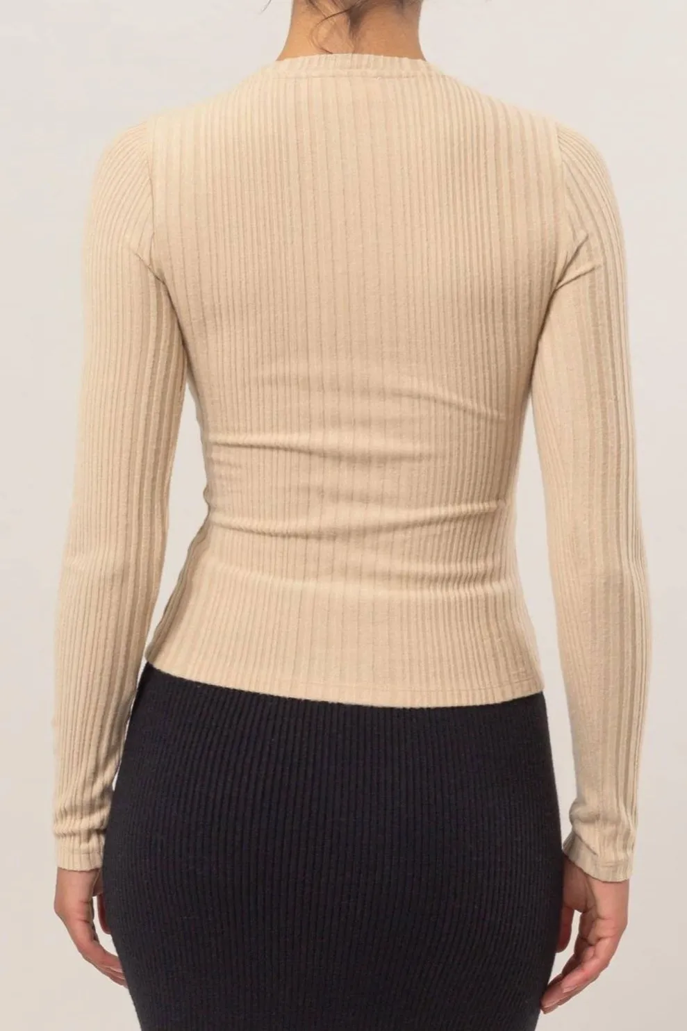 Brenna Ribbed Long Sleeve Top