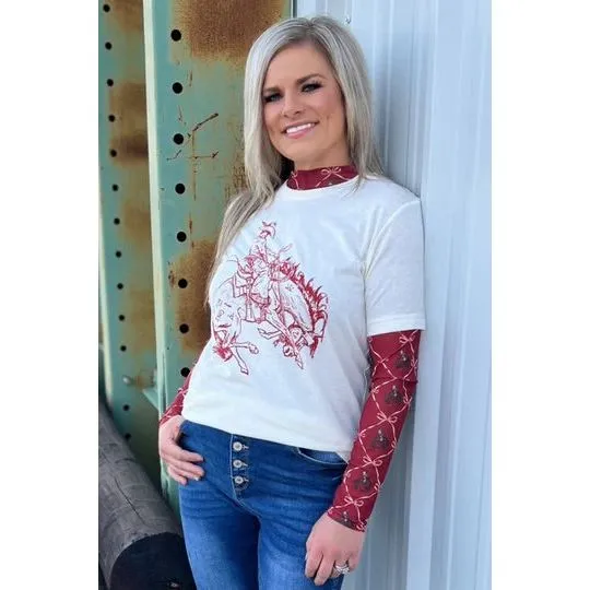 Broncs and Bows Mesh Top