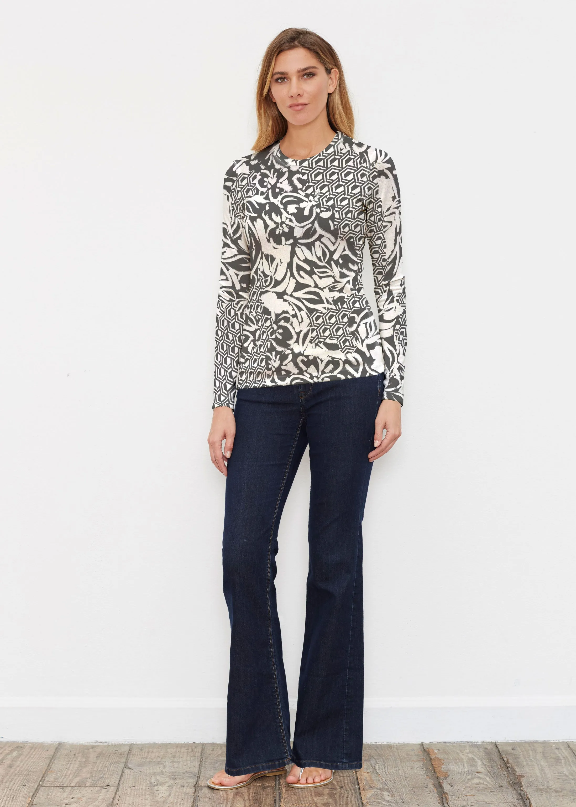 Brookie Black (8177) ~ Butterknit Long Sleeve Crew Top