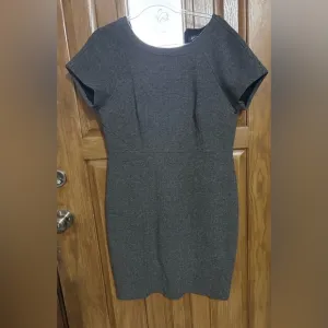 Brooks Brothers Size 12 Women’s Stretch Cap Sleeve Dress in grey herringbone