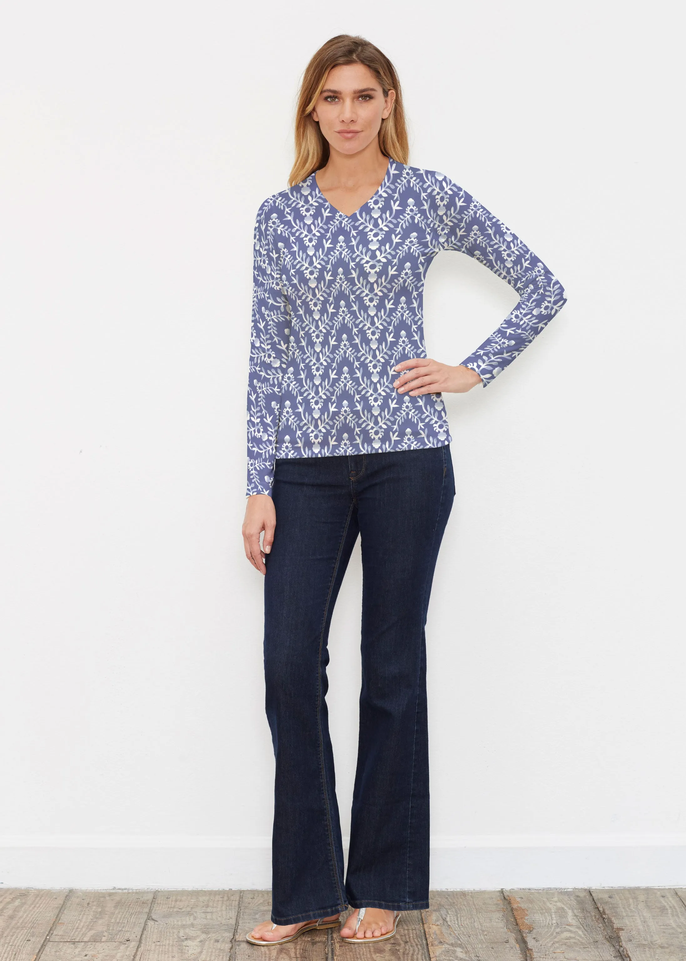 Budding Antlers (8030) ~ Butterknit Long Sleeve V-Neck Top