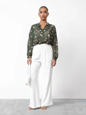 Button Down Long Sleeve Top