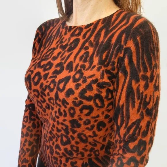 C by Bloomingdales Cashmere Aninal Print Sweater