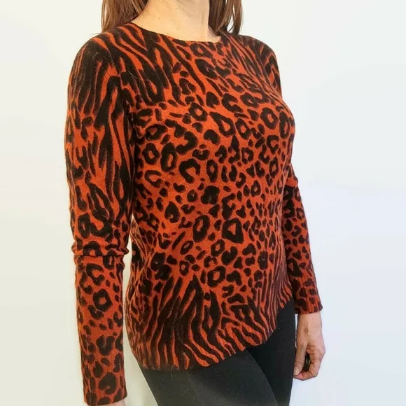 C by Bloomingdales Cashmere Aninal Print Sweater