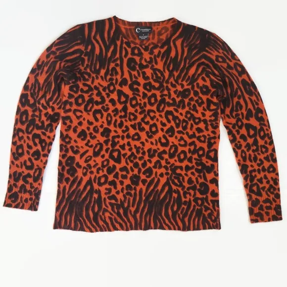 C by Bloomingdales Cashmere Aninal Print Sweater