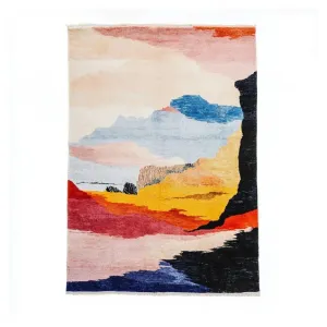Calming Colors Easy Viscose Hand Knotted Wool Rug