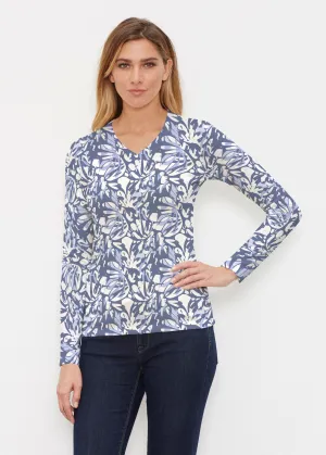 Camouflage Dots (7879) ~ Butterknit Long Sleeve V-Neck Top