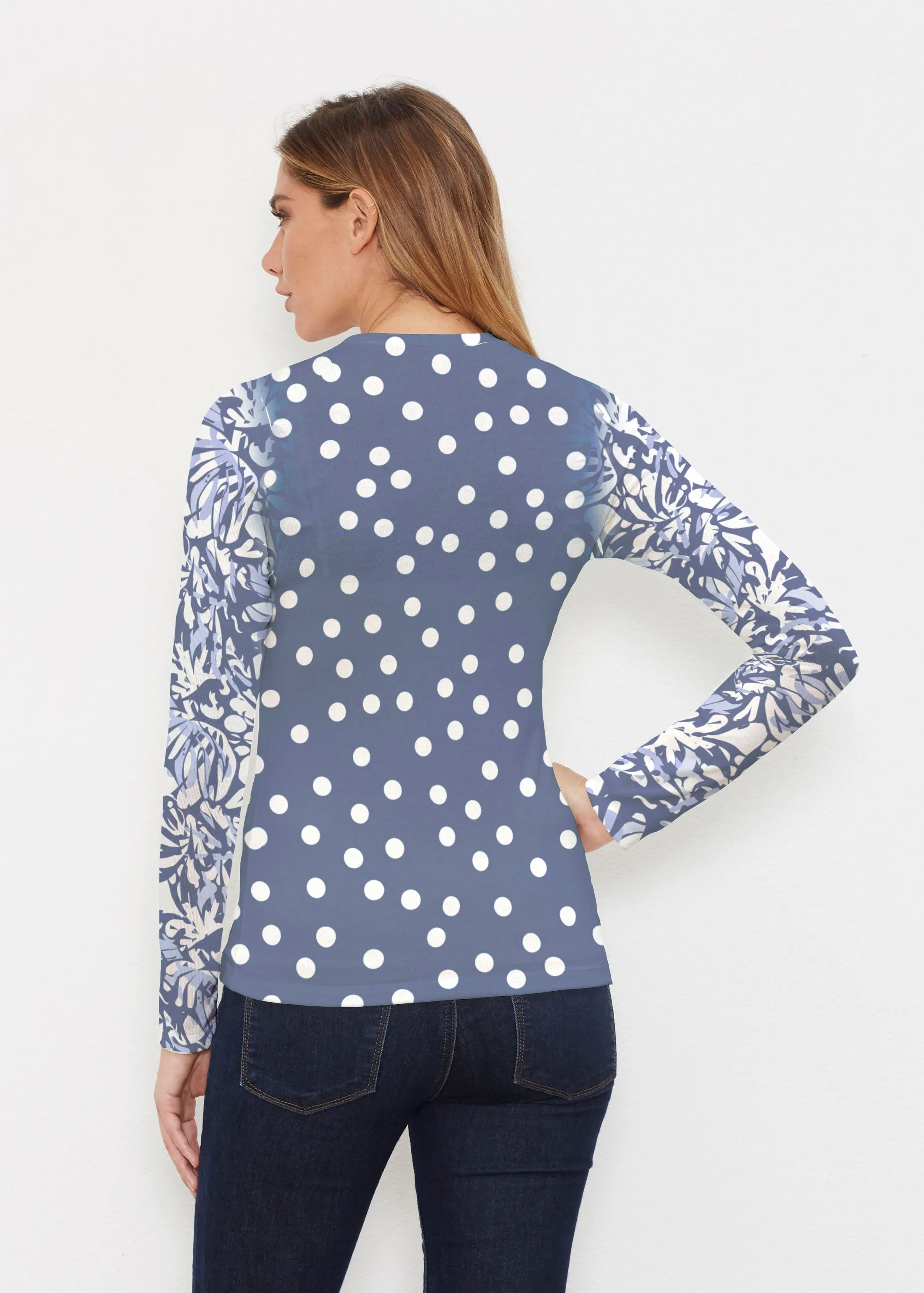 Camouflage Dots (7879) ~ Butterknit Long Sleeve V-Neck Top