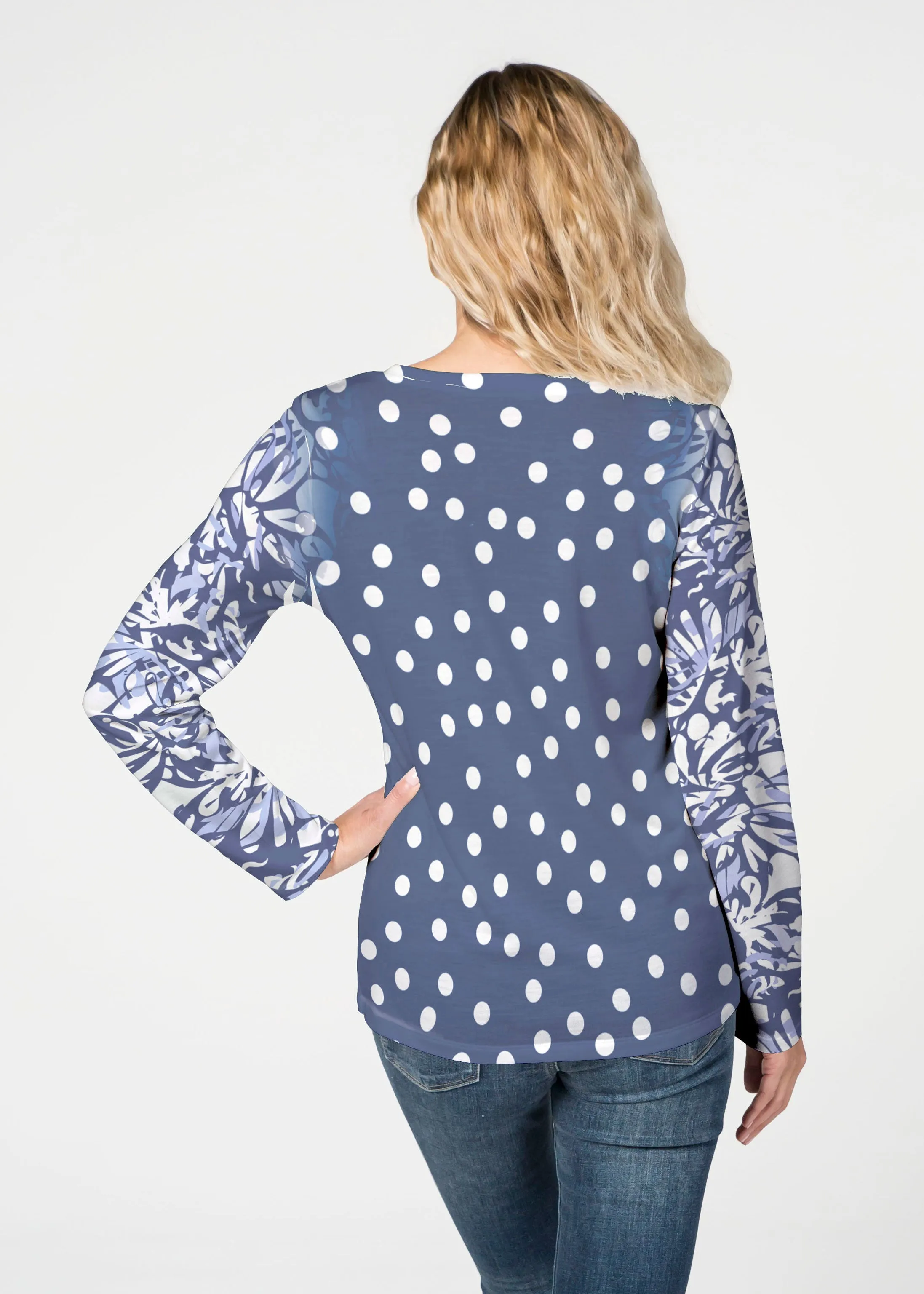 Camouflage Dots (7879) ~ French Terry V-neck Top
