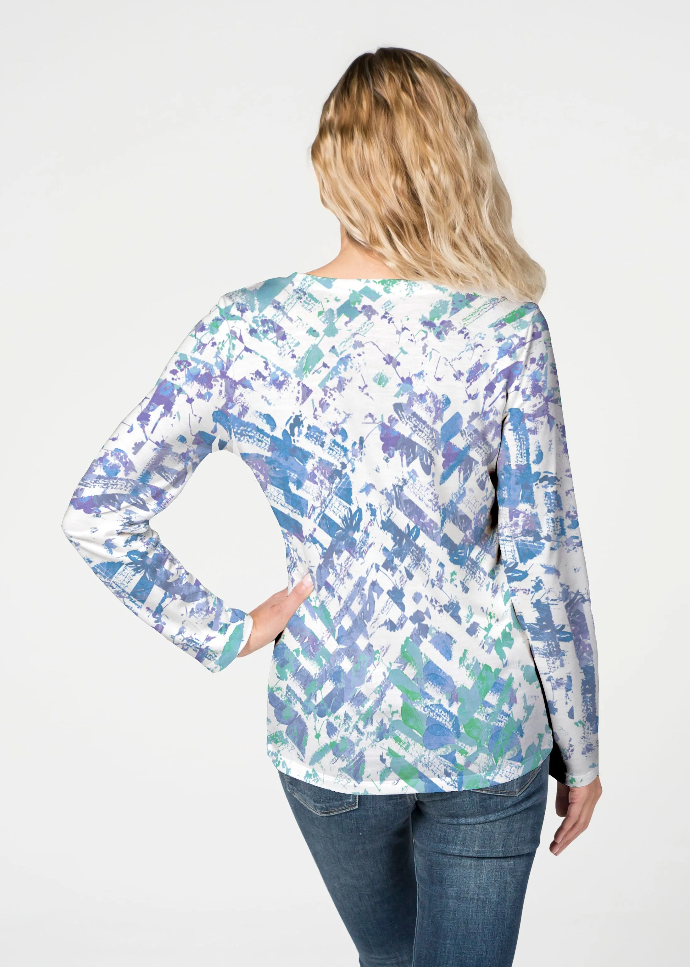 Capizee (16231) ~ French Terry V-neck Top