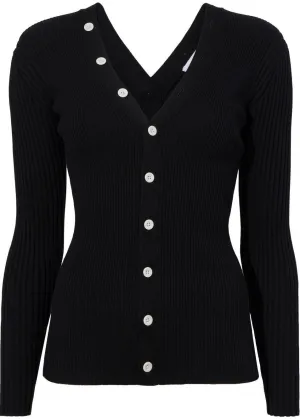Cardigan With Neckline Cut Outs (Black)