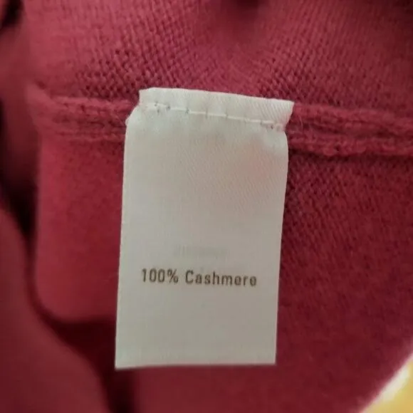 Caslon 100% Cashmere V Neck Sweater, lightweight, Mauve Pink, Size Large