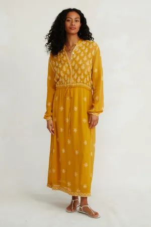 Chan Luu- Embroidered Long Sleeve Dress- PC-DR-2229