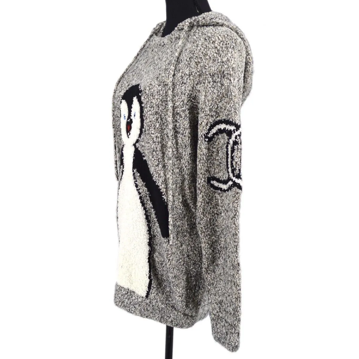 CHANEL 07A #42 CC Penguin Logos Long Sleeve One Piece Dress Gray A43803i