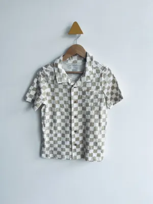 Checkerboard Button Up Shirt // 7Y
