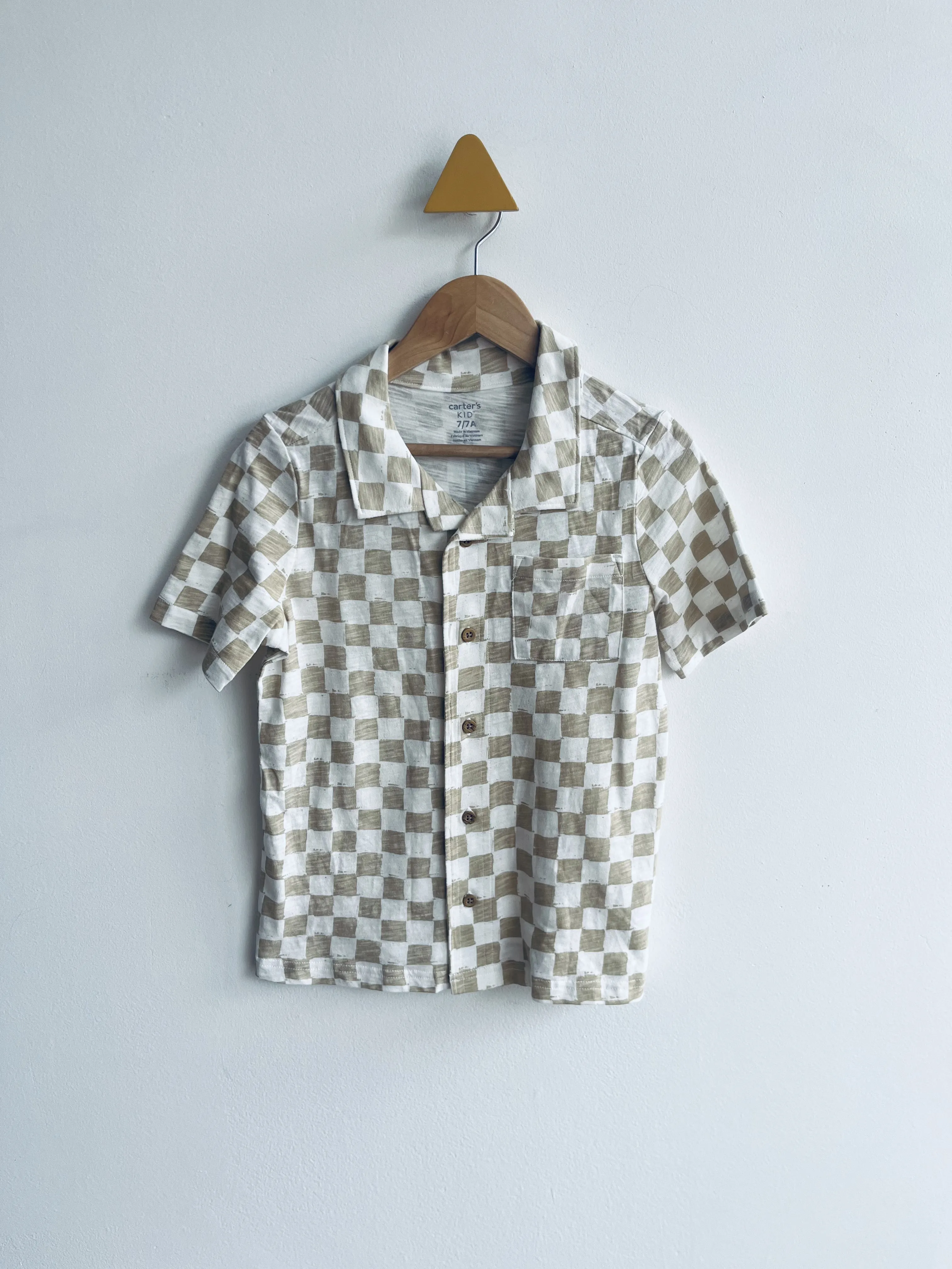 Checkerboard Button Up Shirt // 7Y